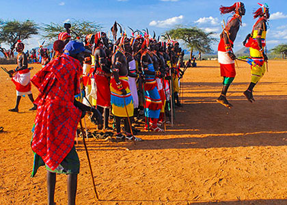The show of Maasai people, Kenya