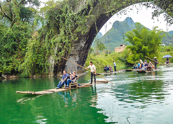Bamboo Rafting on Yulong River