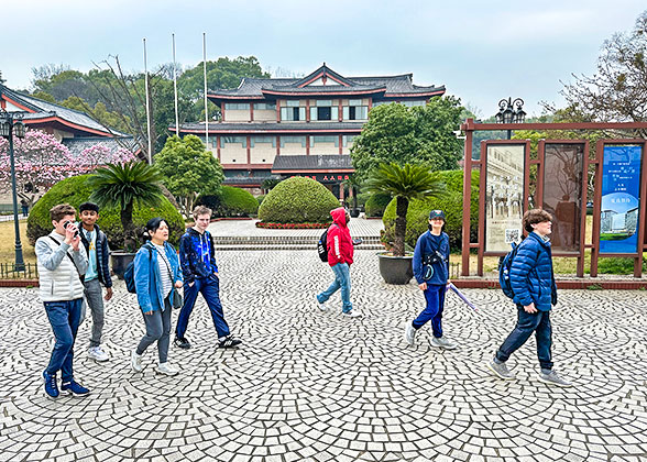 Our customers strolling in the ancient town