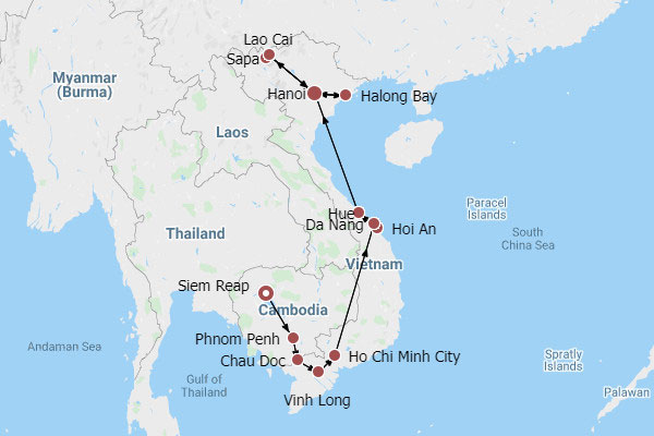 17 Days Cambodia Tour from Siem Reap to Vietnam: Ho Chi Min, Hoi An