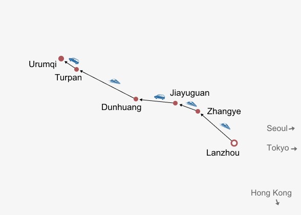 Silk Road Pilgrimage Itinerary Map Silk Road Pilgrimage Itinerary Map