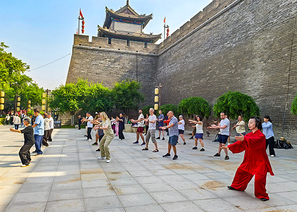 Practicing Tai Chi with the Locals
