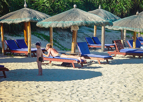 Sunbathing on the beach