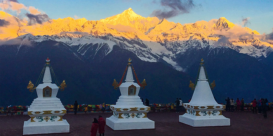 Sunlight Gilding the Meili Snow Mountains