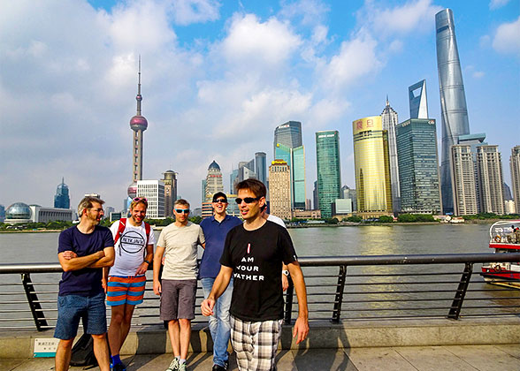 Tourists visiting the Bund in Shanghai