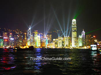 Beautiful night view of Victoria Harbor