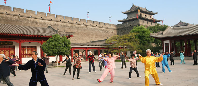 Local people playing Tai Chi in the City Wall Park