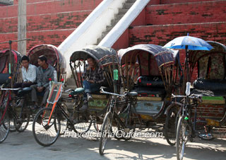 Rickshaws in the street, Kathmandu