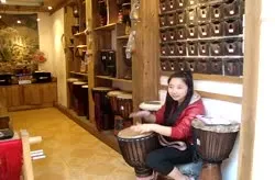 Beautiful Drummer in Fenghuang Ancient Town