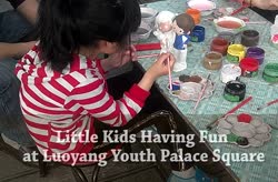 Little Kids Having Fun at Luoyang Youth Palace Square