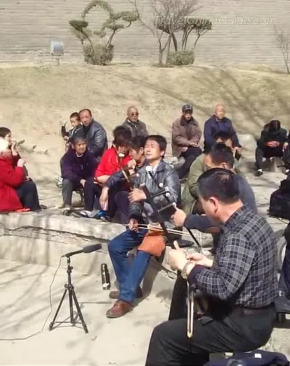 Locals Singing China Opera of Shaanxi at Xian City Wall-Park - 3