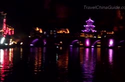 A Nightscape of Zhenyuan Ancient Town