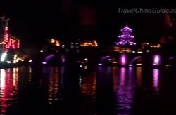 A Nightscape of Zhenyuan Ancient Town