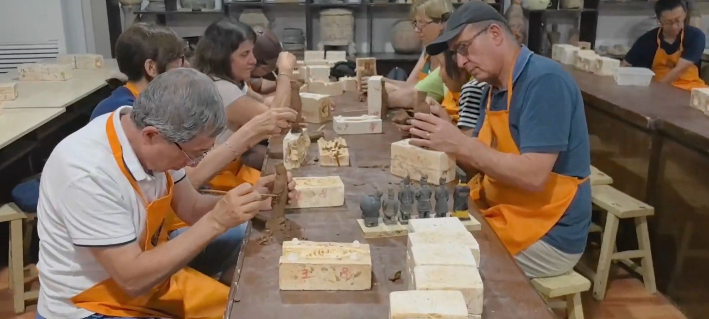 Our Guests Making Minature Terracotta Figures