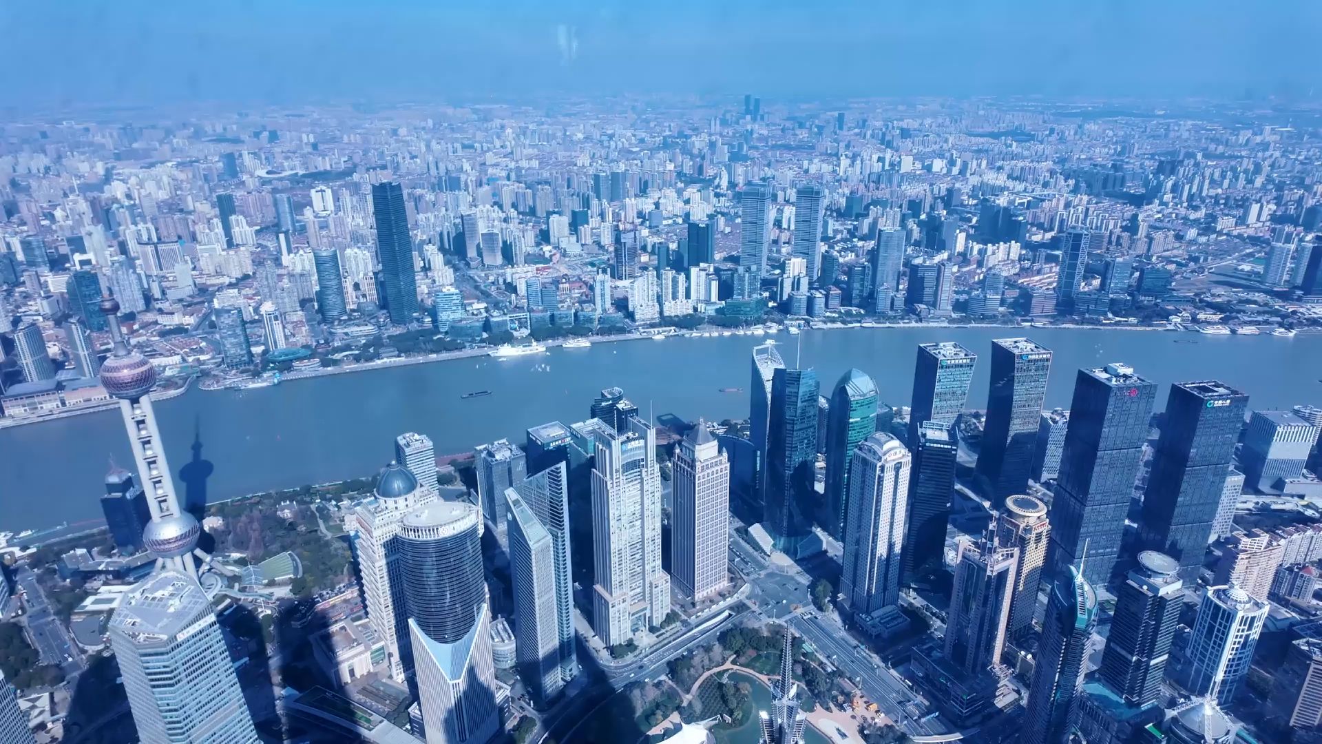 Overlooking Huangpu River from Shanghai Tower
