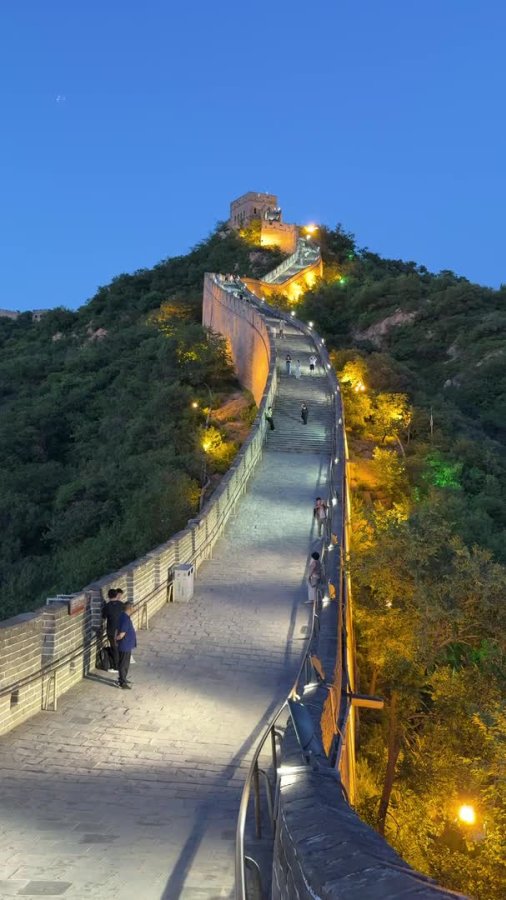 Night View of Badaling Great Wall