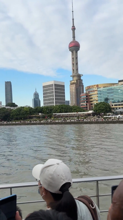 Pudong Waterfront on the Deck of Huangpu River Ferry, Shanghai