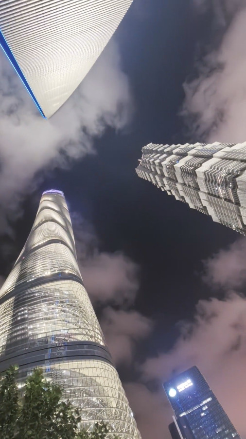 Three Skyscrapers in Lujiazui, Pudong, Shanghai