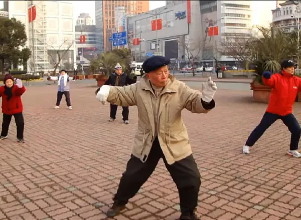 Shanghai Locals Doing Morning Exercises
