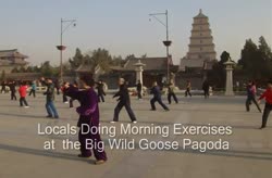 Locals Doing Morning Exercises at the Big Wild Goose Pagoda