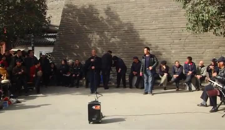 Locals Singing China Opera of Shaanxi at Xian City Wall Park - 2