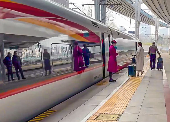 Take a Train at Beijing West Railway Station